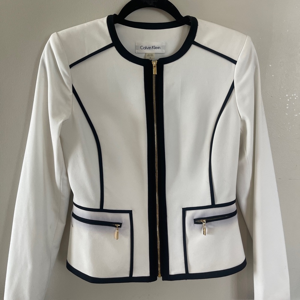 Calvin Klein white and black jacket size 0